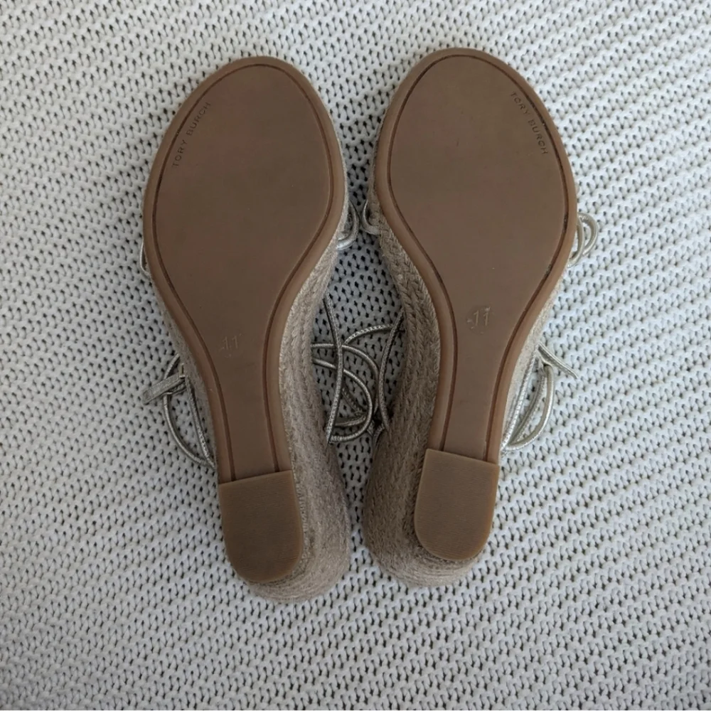 Tory Burch Diamond Patch Espadrilles, Gold Spark, US Size 11
